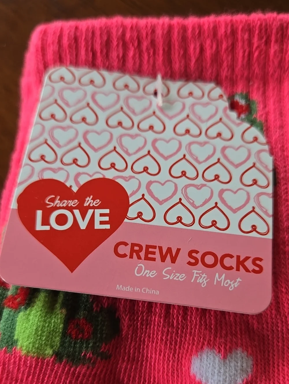 Pink Frog Green Crew Socks New Accessory Womens